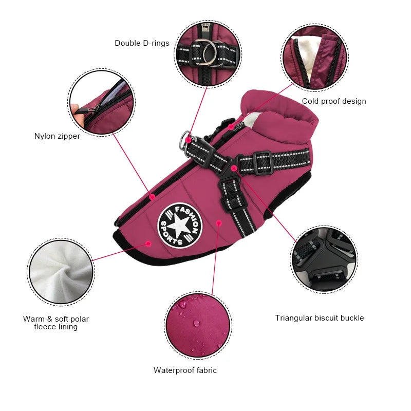 Dog Jacket with Harness ring